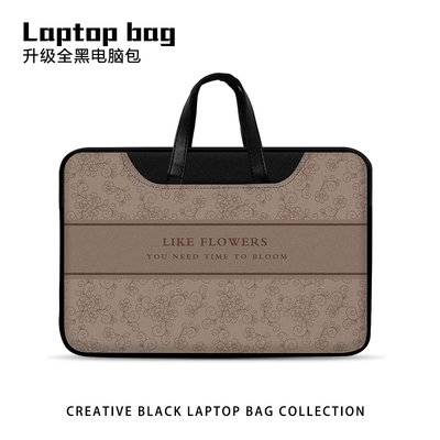 简约格子黑色笔记本手提电脑包适用15点6寸苹果macbook联想小新air13.3华为matebook女14内胆pro保护套平板11