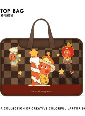 高颜值卡通笔记本电脑包适用手提苹果15.6寸华为matebook14联想14寸小新戴尔12寸女士新款通勤平板收纳包