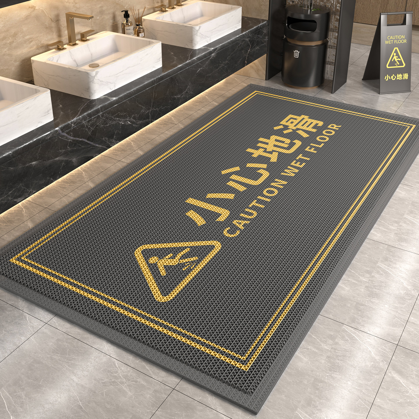 镂空PVC小心地滑商用防滑脚垫商场卫生间厕所门口地垫可定制地毯,居家布艺,入户地垫,淘宝优惠券,粉丝福利购,淘宝优惠卷