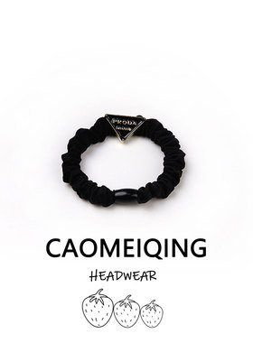 气质字母min小肠发圈黑色加粗头绳扎马尾丸子头皮筋发绳皮套发饰