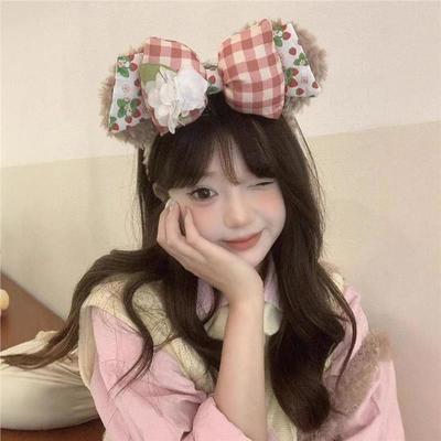 韩系可爱草莓雪莉蝴蝶头饰