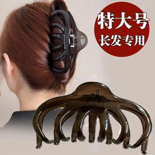 茶色超大号抓夹多发量专属夹巨紧日常通勤盘发牢固舒适头饰发饰