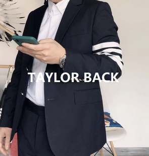 四条杠色织羊毛藏蓝色西服套装 BACK™ 定制金扣 TAYLOR 2025新款