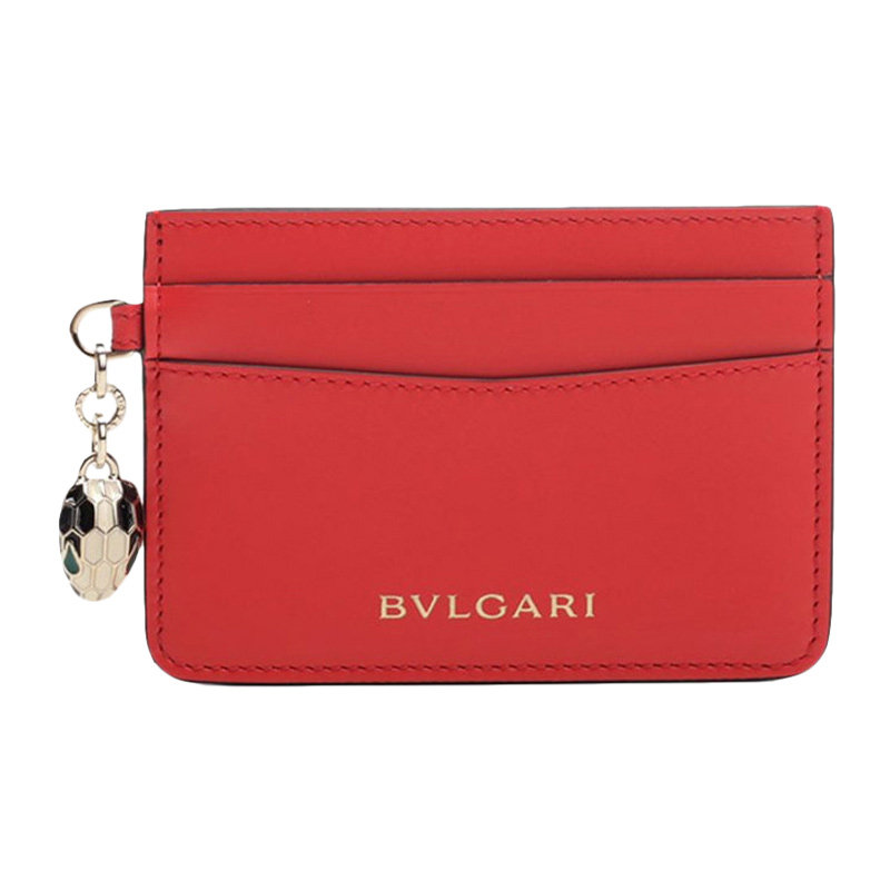 BVLGARI 宝格丽 红色短款小牛皮女士卡包 288019