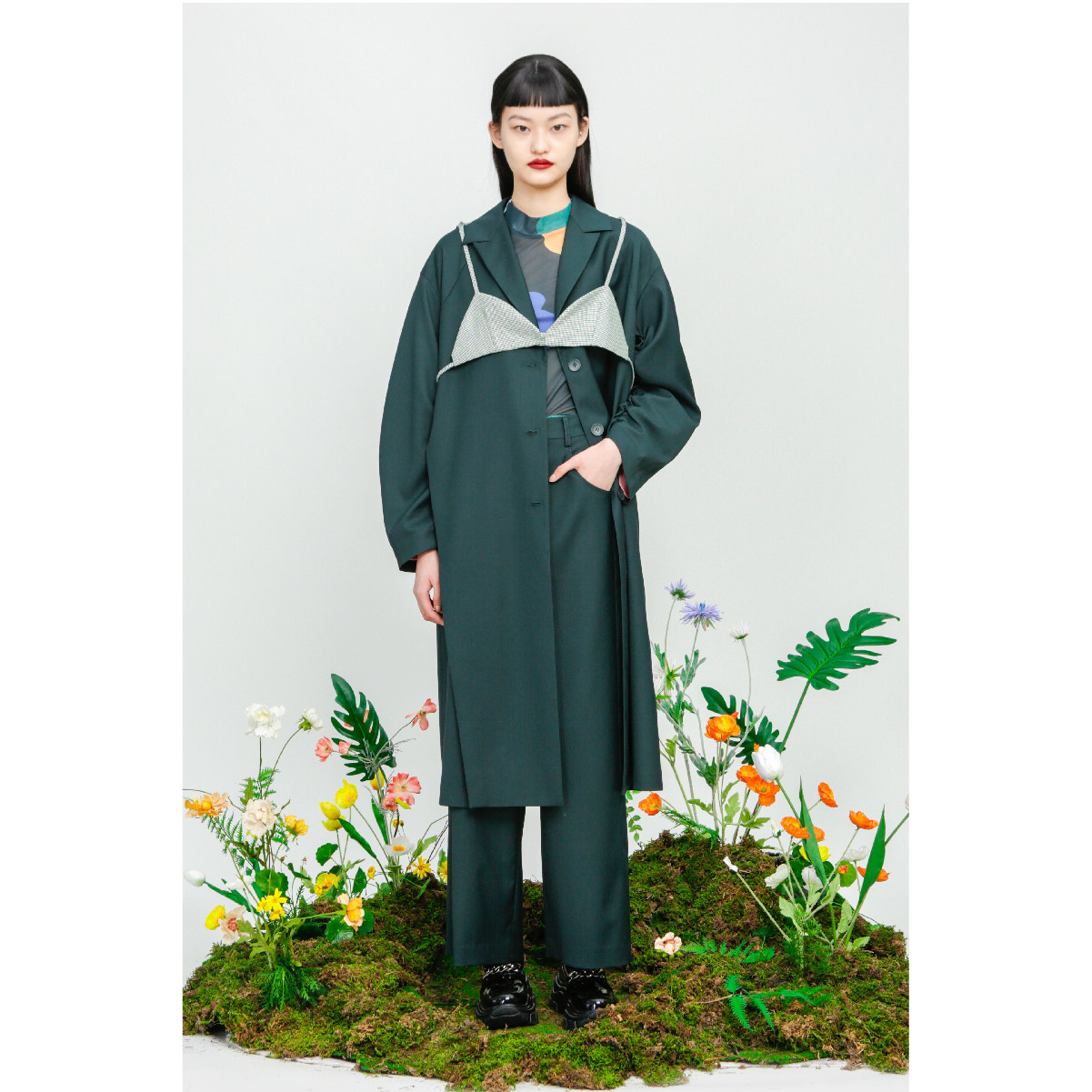 【thisnorthat也布是21春夏】撞色胸衣造型外套风衣