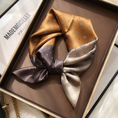 咖色真丝丝巾中方巾100%桑蚕丝高级感送礼2025百搭秋冬韩国小领巾