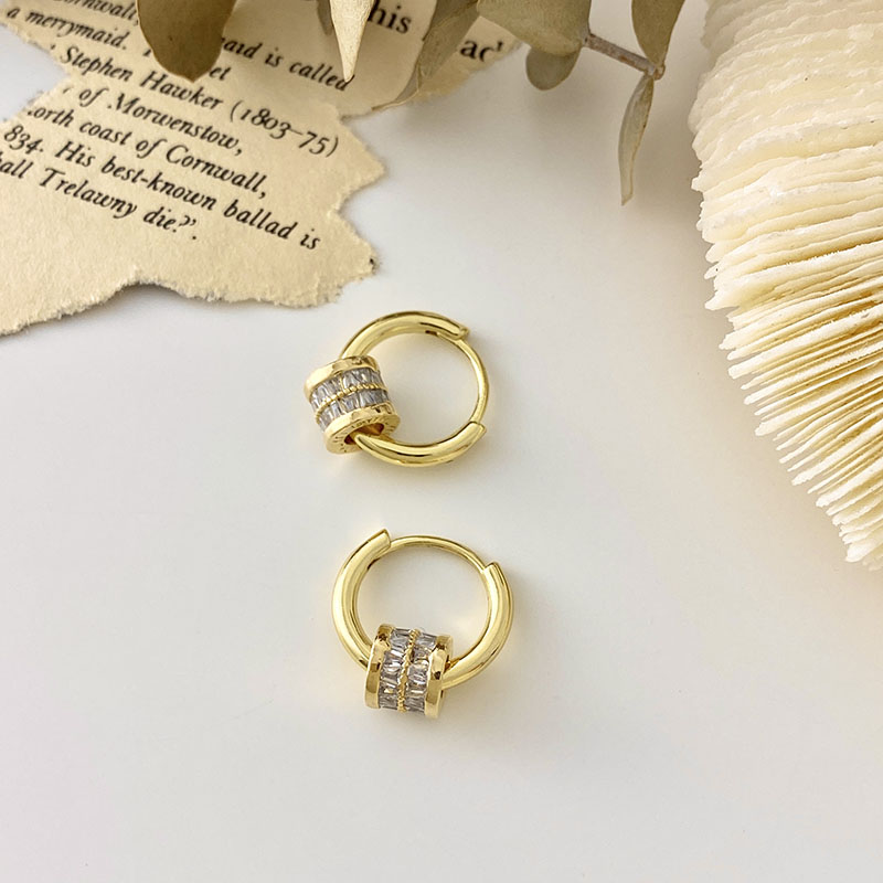 韩式925银针铜镀金耳环