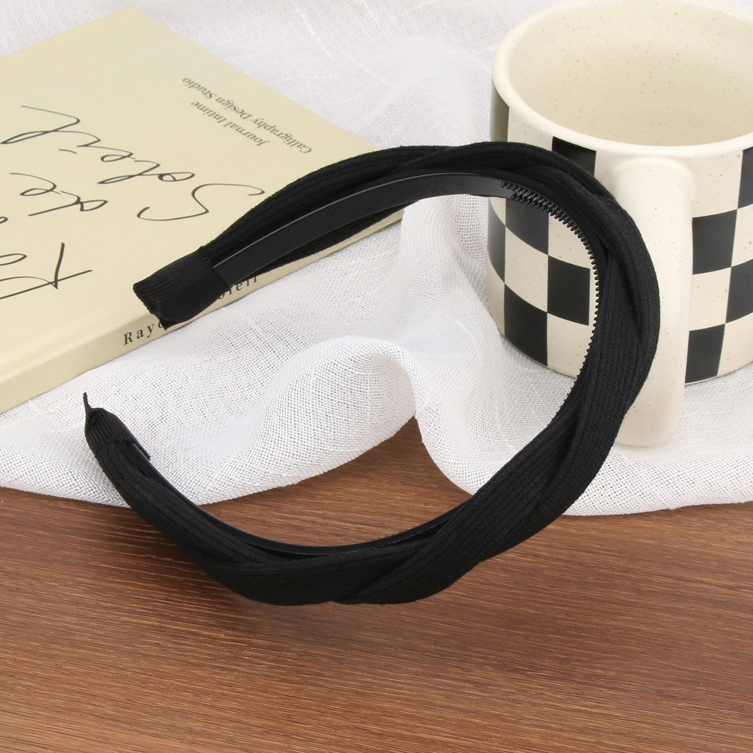 韩版简约黑色麻花发箍女宽边压发头箍带齿发卡头饰外出带发饰品