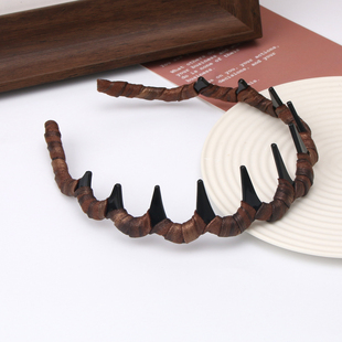 高颅顶大波浪发箍女2025新款潮缠绕布艺碎发整理神器洗脸压发头箍