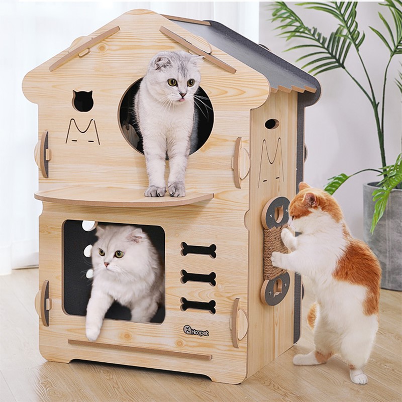 猫窝四季通用猫房子双层夏天封闭式猫舍夏季木屋猫咪
