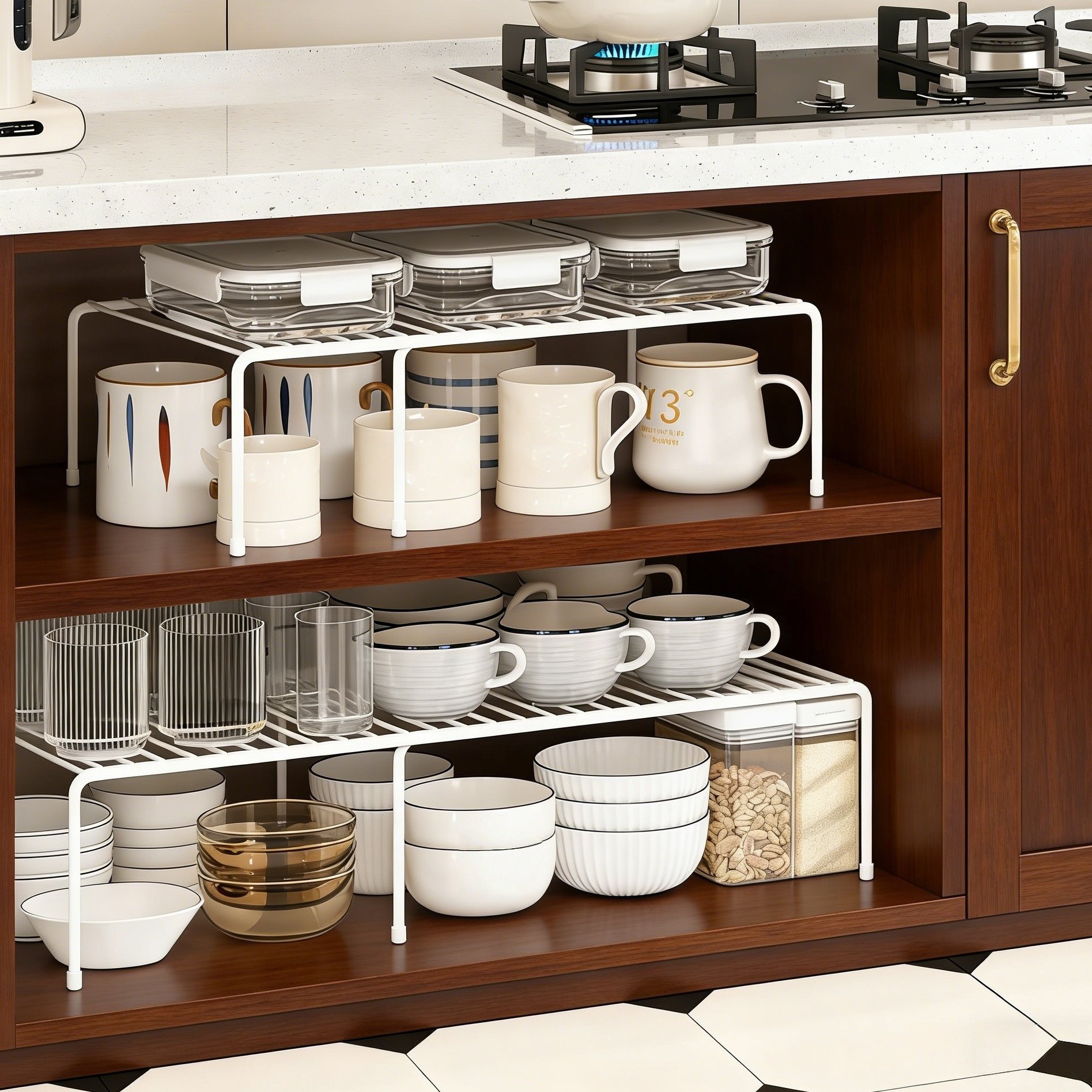 可伸缩置物架厨房柜内分层隔板架整理架下水槽锅具碗碟调料收纳架,收纳整理,整理架/置物架/收纳架,淘宝优惠券,粉丝福利购,淘宝优惠卷