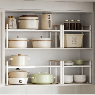 可伸缩厨房置物架橱柜内分层架柜子多层隔板碗碟调料架锅具收纳架