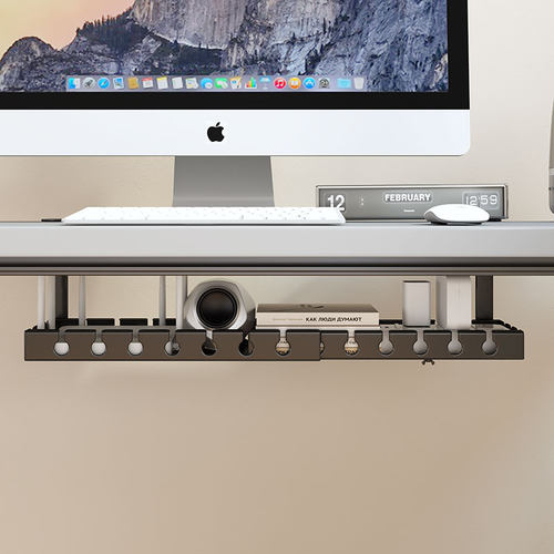 桌下理线器电源线架免打插座支架