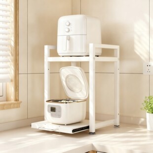 厨房微波炉置物架空气炸锅多层支架家用电器烤箱台面抽拉式收纳架