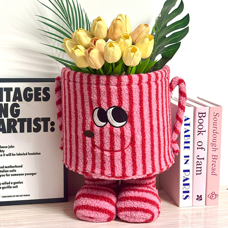 【直播专属】粉色可爱小怪兽收纳筐台面整理篮多巴胺网红创意棉绳