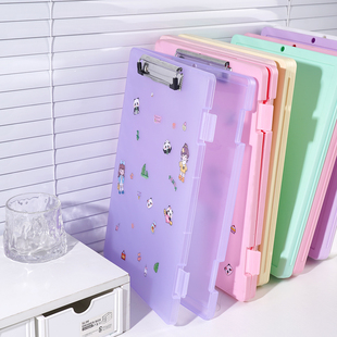 A4文件夹收纳盒多功能二合一写字垫板夹桌面档案家庭证件盒办公文件夹办公室资料夹考试试卷夹垫板办公用品
