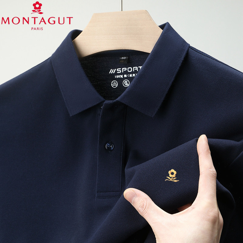 梦特娇2026夏季新款高端丝光棉POLO衫男士短袖翻领商务休闲T恤