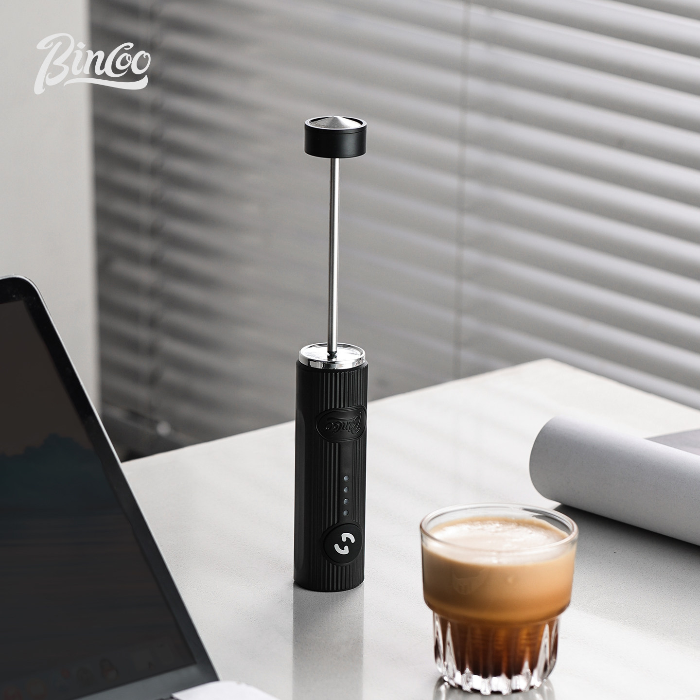 Bincoo电动打奶泡器专业咖啡打奶泡机起泡器牛奶搅拌器手持打发器