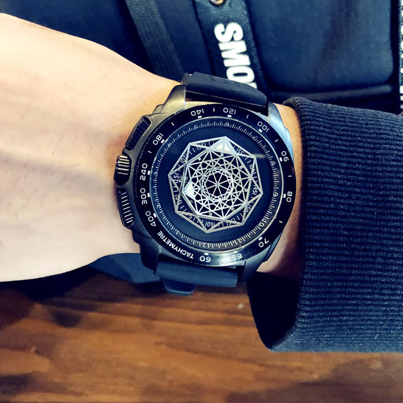 欧美风新概念时尚潮流男士防水手表学生男大表盘个性简约石英表男