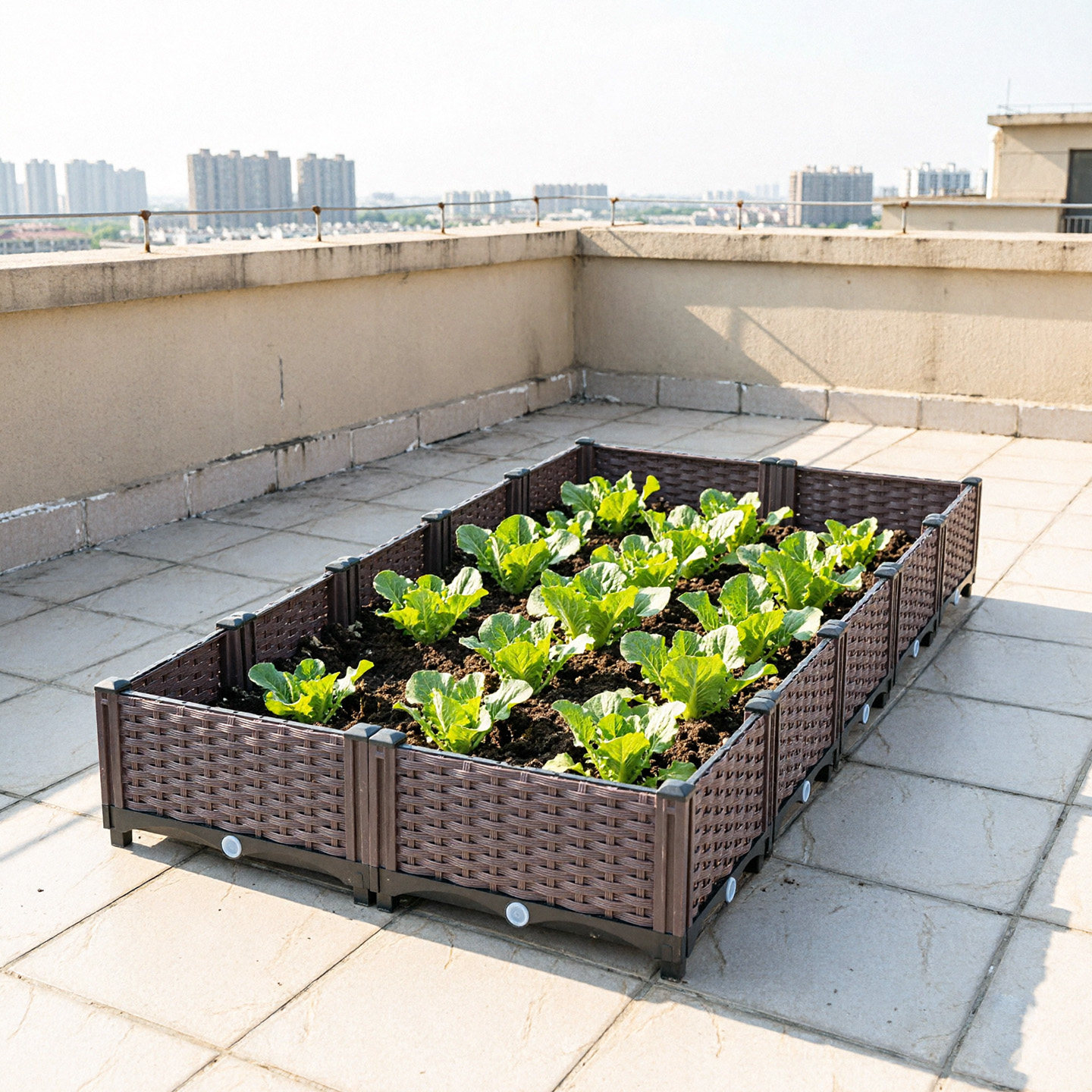 阳台蔬菜种植箱特大天台楼顶种菜专用箱屋顶菜园庭院花盆花箱户外