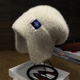 帽子女款秋冬季时尚洋气毛线帽2025新款保暖护耳帽大头围男针织帽