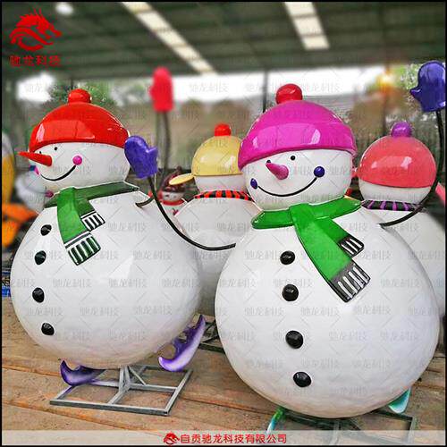 大型户外圣诞节雪人树脂雕塑商场景区玻璃钢雕塑美陈道具模型定制