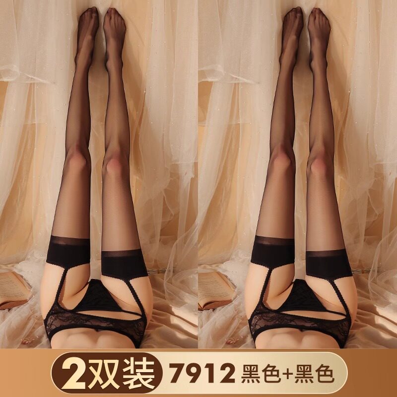 thumbnail for 2025 new stockings black silk suspender opening temptation ultra-thin anti-snag silk sentiment abstinence tie bare-legged seduction woman
