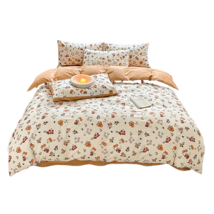 加拿大queen size四件套澳洲纯棉被套double床单床笠king小清新风