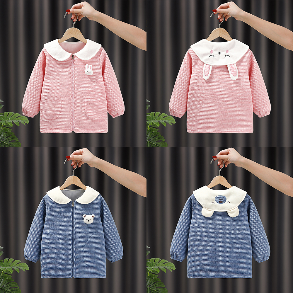 中大童加绒防脏正穿儿童罩衣