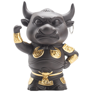 己造 紫砂茶宠个性创意牛魔王喜怒可养茶艺茶玩摆件