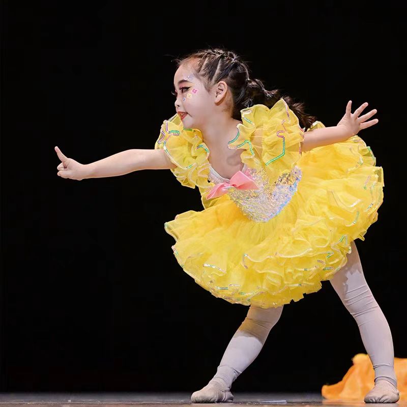 女童公主现代舞蓬蓬裙纱裙