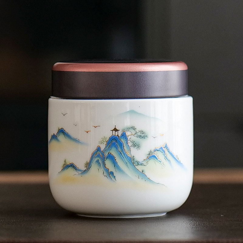 国风陶瓷茶叶罐 大容量白瓷密封防潮储物罐 家用茶盒茶罐茶具配件,餐饮具,茶叶罐,淘宝优惠券,粉丝福利购,淘宝优惠卷