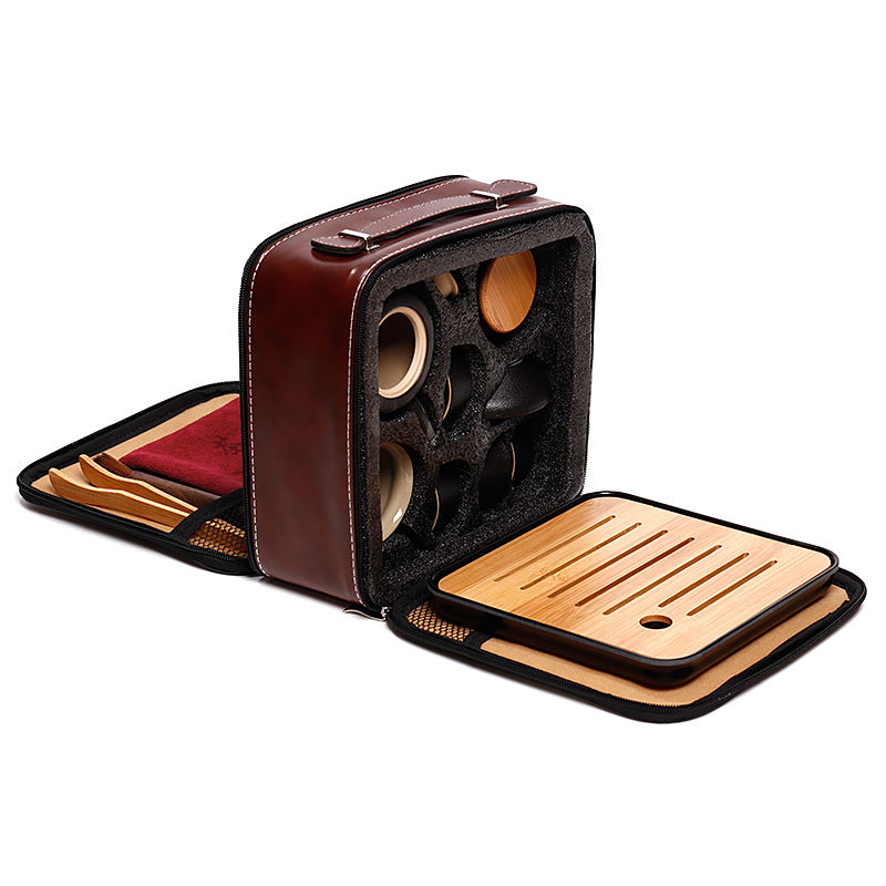 日式功夫旅行茶具套装黑陶瓷定制