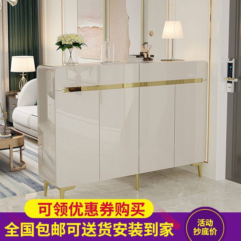 现代简约轻奢烤漆鞋柜鞋架入户门口靠墙双面隔断玄关柜门厅储物柜