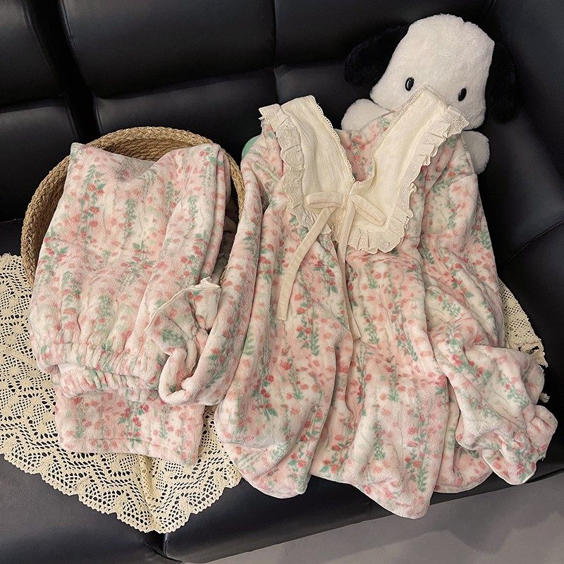 珊瑚绒睡衣女秋冬季加厚保暖设计感家居服甜美两件套装,孕妇装/孕产妇用品/营养,家居服套装,淘宝优惠券,粉丝福利购,淘宝优惠卷