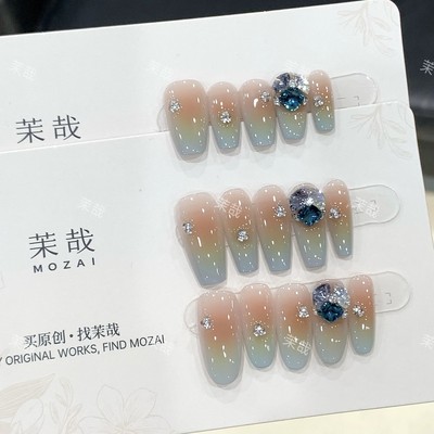 茉哉I【云水谣】纯手工定制美甲拆卸穿戴甲A3938