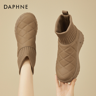 达芙妮厚底雪地靴女款秋冬款2026新款冬季短靴女加绒加厚秋冬女鞋