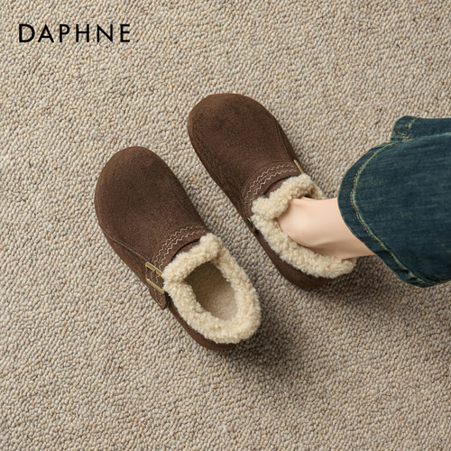 达芙妮官方旗舰店加绒勃肯鞋女