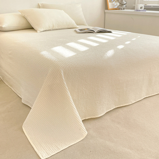 夏季 华夫格纯棉床单件100全棉纯色水洗棉被单学生夏天透气可机洗