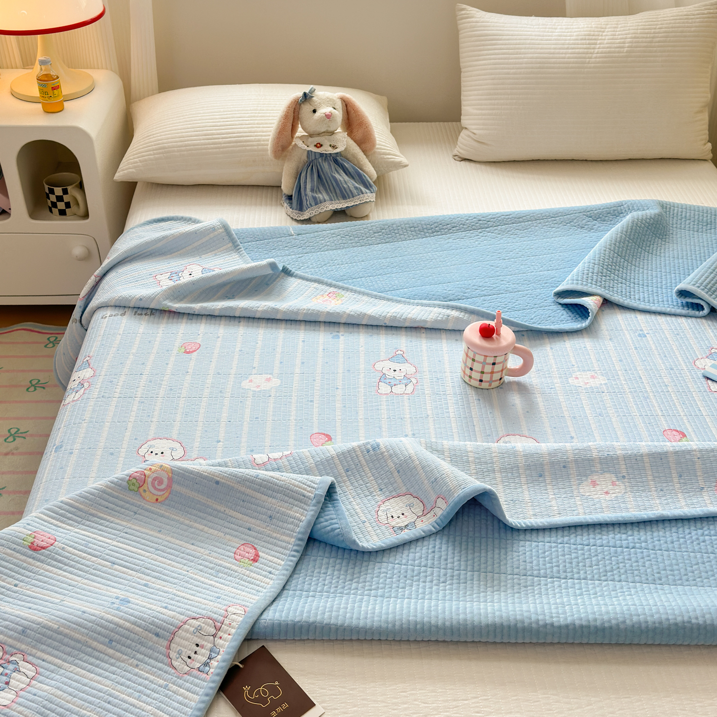 亲肤舒适棉绒床盖单件冬季新款加厚牛奶绒夹棉床单加绒床垫单件~