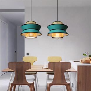 厂家直供布艺吊灯中式 布艺吊灯可定制 餐厅咖啡馆民宿藤艺灯日式