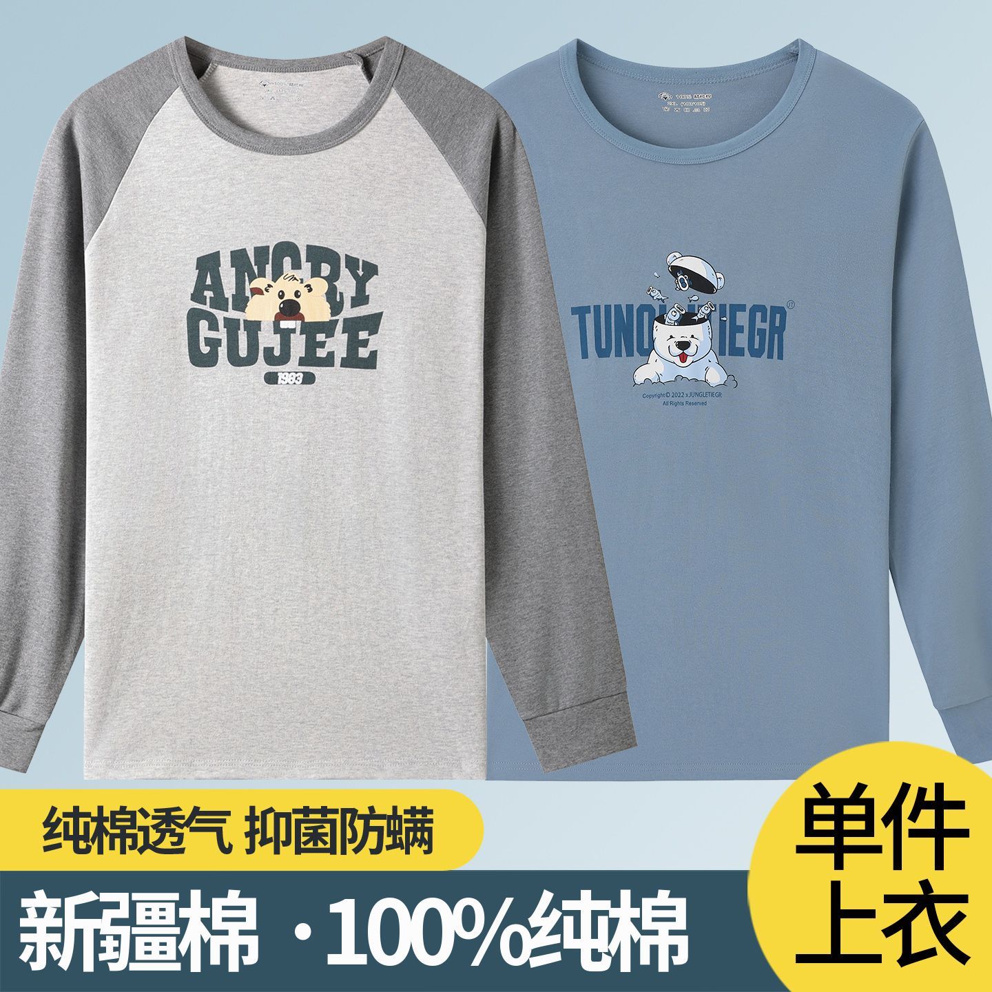 男大童秋衣纯棉青少年单