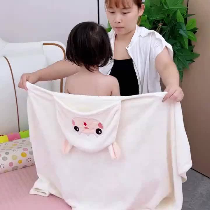 卡通儿童浴巾带帽斗篷吸