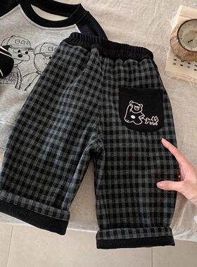 男童加绒裤子秋冬儿童帅