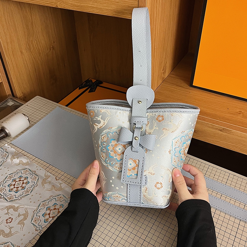 手缝旗袍宋锦菜篮子包手拎包