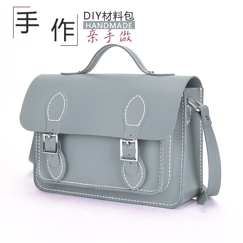 原创编织英国牛皮手工缝剑桥包