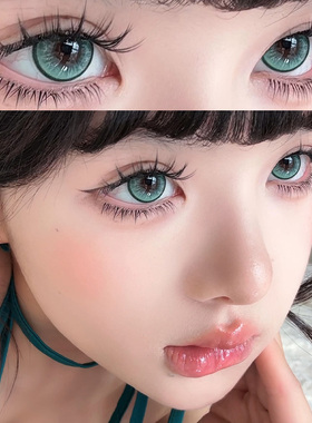 小樱cos绿色美瞳日抛10片装大直径漫画眼隐形眼镜skak旗舰店官网