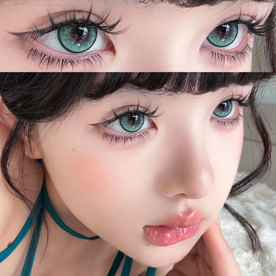 小樱cos绿色美瞳日抛10片装大直径漫画眼隐形眼镜skak旗舰店官网