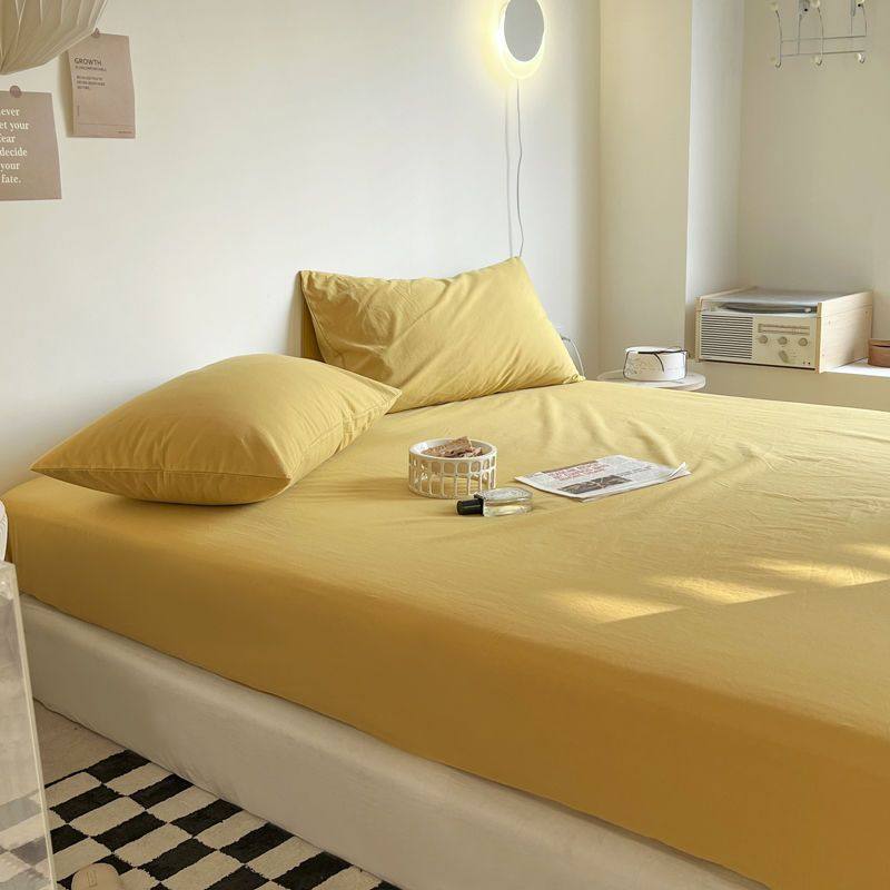 床笠纯棉科莎防滑单件色水洗棉防滑固定床罩床保护罩围