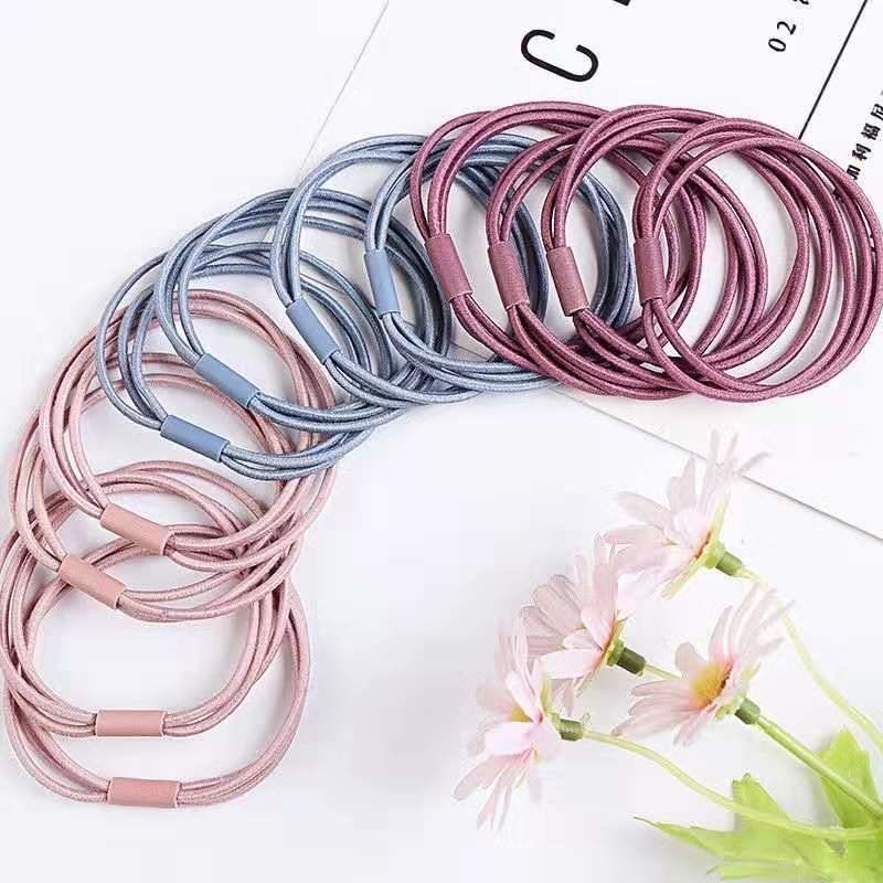 网红高弹力三合一橡皮筋发圈女头绳韩国小清新头饰成人简约发绳